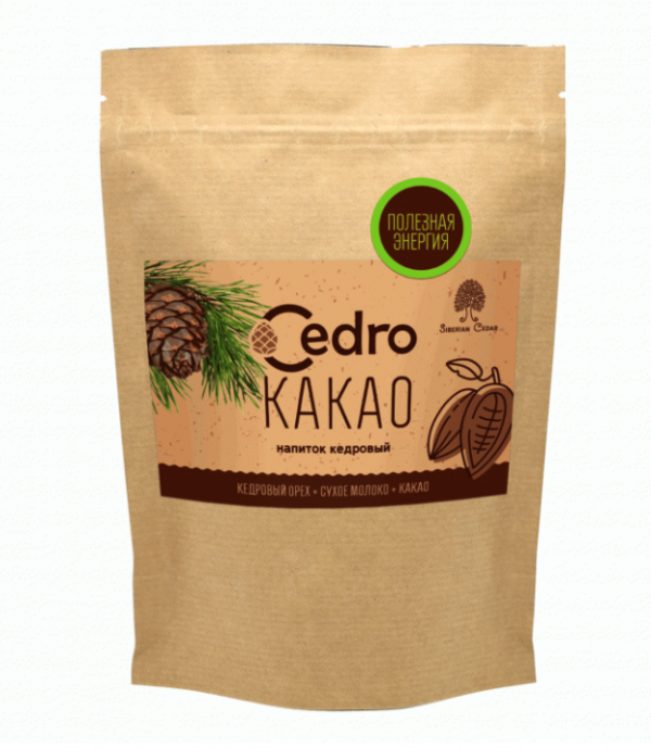 Cedar drink "with Cocoa" / 250 g / doypack / Сedro / Siberian cedar
