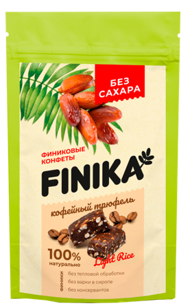Date sweets / Coffee truffle / Finika / 100 g / Siberian cedar