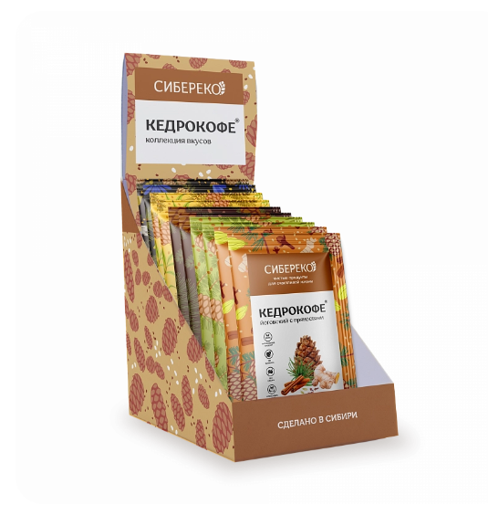 Drink "Kedrokofe Collection of flavors" / show-box / 250 gr / 10 pcs / Sibereco