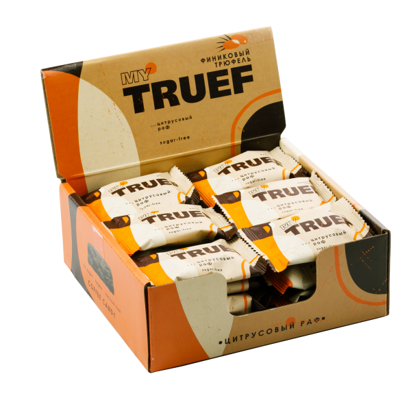 Date truffle Citrus raff / My Truef / 360 g / 24 candies / show-box / Siberian cedar