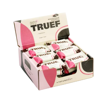 Date truffle Tiramisu / My Truef / 360 g / 24 candies / show-box / Siberian cedar