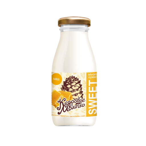 Cedar milk with honey / 200 ml / Glass bottle / Sava